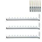 3 Cabideiros RT Para Roupas 10 Cabides Arara De Parede 40cm Organização Closet Loja Aço Robusto