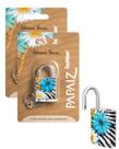3 cadeado fashion square com chave azul colorido