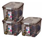 3 Caixa Organizadora Brinquedo Objeto Roupas 29l Preto Sanremo