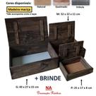 3 caixa organizadora com tampa madeira rustica
