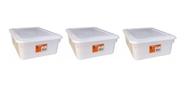 3 Caixas Organizadora Biopratika Com Tampa 10 Litros Pleion