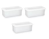 3 Caixas Plástica Biopratica Com Tampa Branca 5 Litros 0510