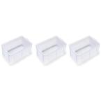 3 Caixas Plástica Empilhavel Branca Sem Tampa 14l Pleion