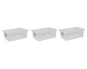 3 Caixas Plásticas C/ Tampa Organizadora Multi Uso 20 Litros