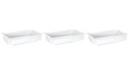 3 Caixas Plásticas Empilhavel Branca Sem Tampa 9l Pleion