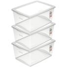 3 Caixas Plásticas Organizadoras 60L com Tampa My Closet Ordene Multiuso