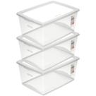 3 Caixas Plásticas Organizadoras 60L com Tampa My Closet Ordene Multiuso