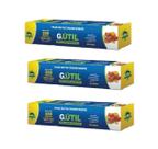 3 Caixas Rolos Filme Pvc 38cm X 300 Metros Serrilha P/ Corte
