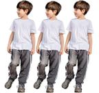 3 Calças Infantil Tactel Jogger Punho Na Barra Agasalho 018