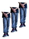 3 Calças Tactel Jogger Elastico Na Barra Cintura 1 Bolso 017
