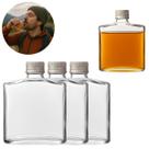 3 Cantil De Vidro Com Tampa 200ml Garrafa Para Bebidas