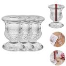 3 Castiçal de Vidro Porta Velas Transparente para Decoração