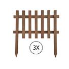 3 Cercas de Jardim de Eucalipto 30x50 cm Stain Nogueira 3 Cercas de Jardim de Eucalipto 30x50 cm Stain Nogueira