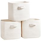 3 Cestos de Armazenamento RUNKA - Cubos Quadrados Brancos (11 polegadas)