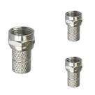 3 Conector F Coaxial Macho RG6 Crimpar Foxlux Rosqueável