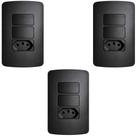 3 CONJUNTO 1 TOMADAS E 2 INTERRUPTOR SIMPLES 10a MARGIRIUS LINHA B3 PRETO