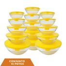 3 Conjunto com 5 Pote de Vidro Redondo com Tampa Cor Sortida 3 Conjunto com 5 Pote de Vidro Redondo com Tampa Cor Sortida