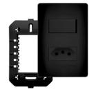 3 Conjunto Interruptor Simples + 1 Tomada 20a Preto Fosco 3 Conjunto Interruptor Simples + 1 Tomada 20a Preto Fosco