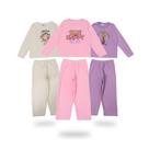 3 Conjuntos de Menina de Inverno tecido Plush Infantil e Juvenil feminino Infantis