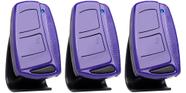 3 Controle Portão Eletrônico Alarme 433,92mhz Code Learn TX TOP Garen Ppa Rcg com Clip de Fixação Roxo