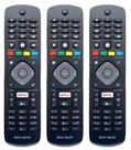 3 Controles Remoto Compatível TvPhilips Smart 4K LCD LED com Função Netflix