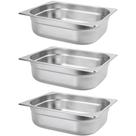 3 Cubas Gastronômicas Inox 6,41L 1/2 Restaurante Buffet Rech