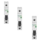 3 Disjuntores Termomagnético Easy9 1P 50A 6kA 230V