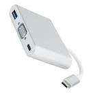 3 em 1 hub tipo C USB C para USB3.0 / VGA/adaptador tipo C Conversor 1080P