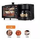 3 em1 Forno de Café Automático Multifuncional Torradeira Doméstica Mini Forno Elétrico para Fritar Ovos
