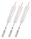 3 Espetos Tridente Giratório 65cm Inox Triplo