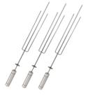 3 Espetos Tridente Giratório 75cm Inox Triplo Churrasqueira