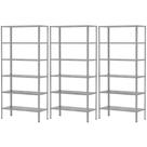 3 Estante Armário De Aço 90cm Para Almoxarifado Livros Sala 6 Bandejas Resistente Multiuso Galvanizada Escritório Quarto Organização 3 Estante Armário De Aço 90cm Para Almoxarifado Livros Sala 6 Bandejas Resistente Multiuso Galvanizada Escritório Quarto Organização