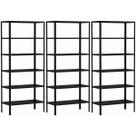 3 Estante De Aço Armário 6 Bandejas 70cm Resistente Para Estoque Livros Sala Loja Almoxarifado Quarto Escritório