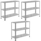 3 Estantes De Aço Para Escritório Estoque Loja Quarto Almoxarifado 3 Prateleiras 90cm Resistente Armário Multiuso