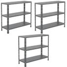 3 Estantes De Aço Para Escritório Estoque Loja Quarto Almoxarifado 3 Prateleiras 90cm Resistente Armário Multiuso