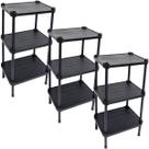 3 Estantes de Plástico Modular Multiuso 3 Prateleiras 1 Torre Preta Montável 39 Kg Qualyplas 3 Estantes de Plástico Modular Multiuso 3 Prateleiras 1 Torre Preta Montável 39 Kg Qualyplas