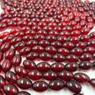 3 Fios de Pedra Oval 14x10mm Vermelho 54un 40cm