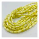 3 Fios de Pedras Arroz 8x4mm 105un Amarelo Claro 30cm Arte