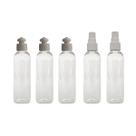 3 Frascos Tampa Push + 2 Spray 100ml Viagem Skincare Shampoo