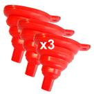 3 Funil Retrátil Dobrável Flexível 8x9cm Silicone Cozinha