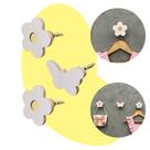 3 Ganchos parede infantil menina flor borboleta rosa adnet