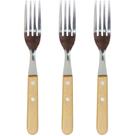3 Garfo De Mesa Inox Com Cabo De Madeira 19 cm 3 Garfo De Mesa Inox Com Cabo De Madeira 19 cm