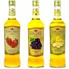 3 Garrafas Cachaça Rapadura Com Banana + Uva + Morango670ml