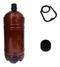 3 Garrafas Pet Growler 2 Litros Ambar C Tampa E Tampa E Alça