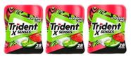 3 Goma Mascar Morango Lime Trident X Senses 28 Unidades 54g