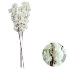 3 Hastes Flor Pessegueiro Artificial Cerejeira 95cm Realista -