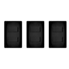 3 Interruptores Duplo Simples Preto 16A/250V Com Placa Fame