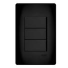 3 Interruptores Simples 10A/250V Habitat Black - Fame
