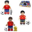 3 JOGADORES DE FUTEBOL Melhor Coleção Espanha Campeão Copa do Mundo em Blocos de Montar Lestgo 33 peças