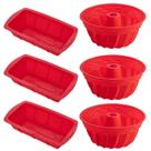 3 Jogo Formas Silicone Espiral 23,5cm e para Pães Sortida